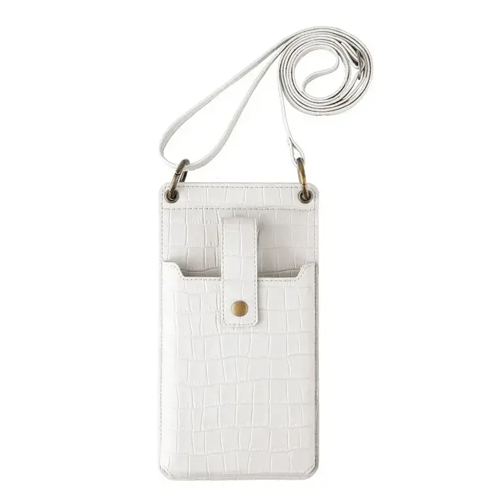 Sac de téléphone en cuir PU Stone Patter pour femme, mini sac à bandoulière, sac à main portefeuille