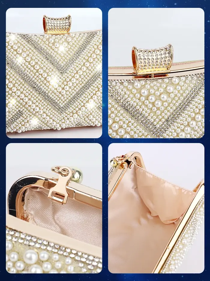 Sac à Main de Luxe Élégant en Perles pour Femme