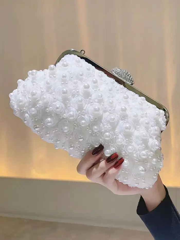 Sac à main de soirée perlé pour femme
