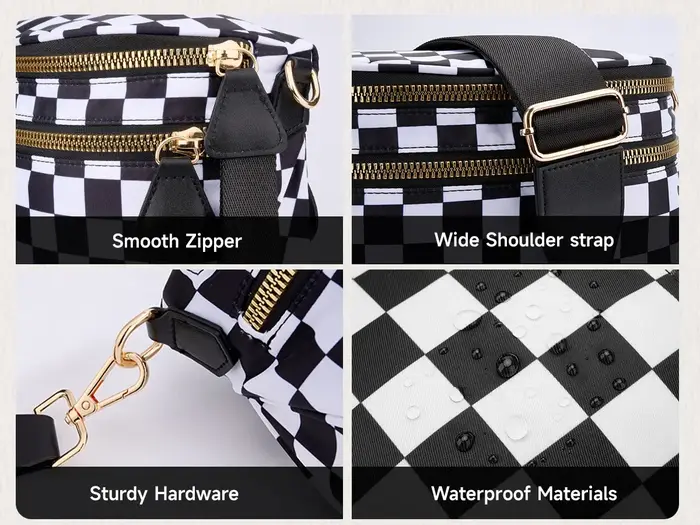 Sac banane à carreaux pour femmes