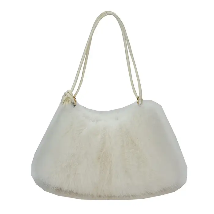 Sac à main chic en fourrure pour femme, style décontracté et tendance, grand sac carré polyvalent, s