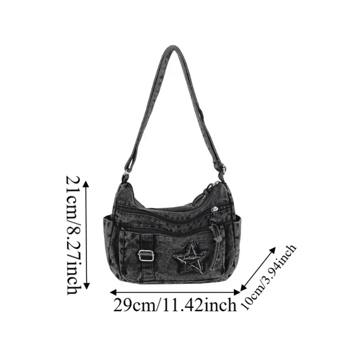 Sac à bandoulière en jean durable avec sangle réglable