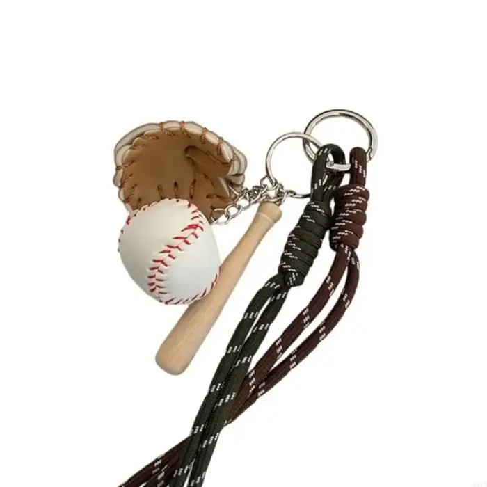 Breloques de sac, pendentif en corde tressée de Baseball, Style Miu, corde tressée, breloques de sac, porte-clés, décoration de sac, porte-clés de voiture