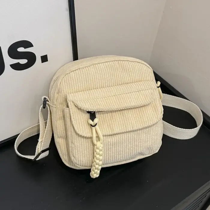 Sac à main quotidien en velours côtelé, sac à bandoulière polyvalent à la mode pour femmes, multi-co
