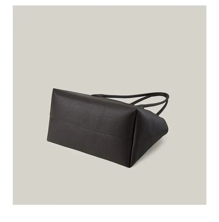 Sac à bandoulière en cuir véritable TR, sac fourre-tout Terrasse à longue sangle, sac à main uni style ROW, sac sous le bras pour femme