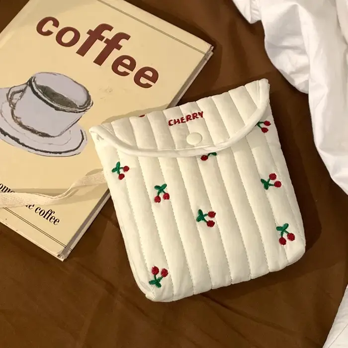 Sac de rangement portable mignon pour serviettes hygiéniques et tampons, mini sac de rangement mensu