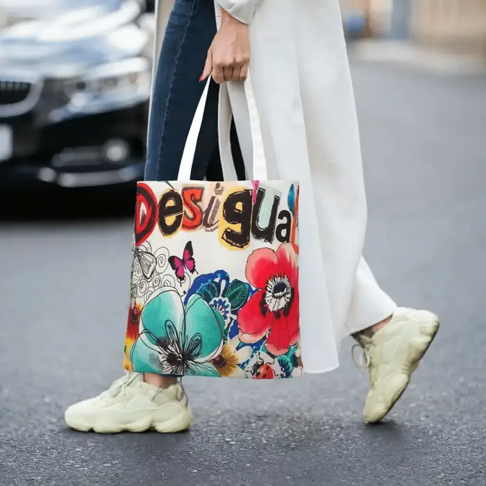 Desigual sacs à provisions personnalisés dames toile le sac fourre-tout réutilisable femmes épaule