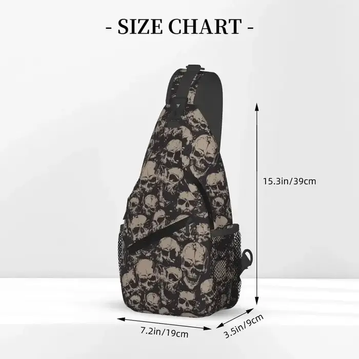 Sac à bandoulière squelette gothique crâne effrayant