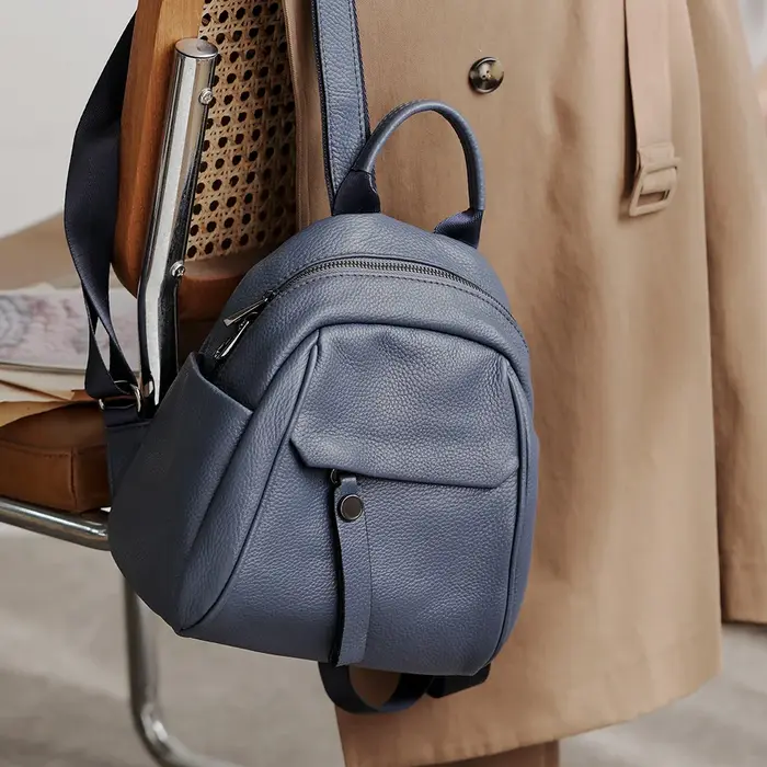 Sac à dos portable en cuir véritable pour adolescente