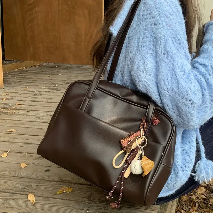 Sac fourre-tout de Style coréen pour femmes, grande capacité, sac à bandoulière simple, polyvalent, Vintage, sous les bras, nouvelle collection 2025