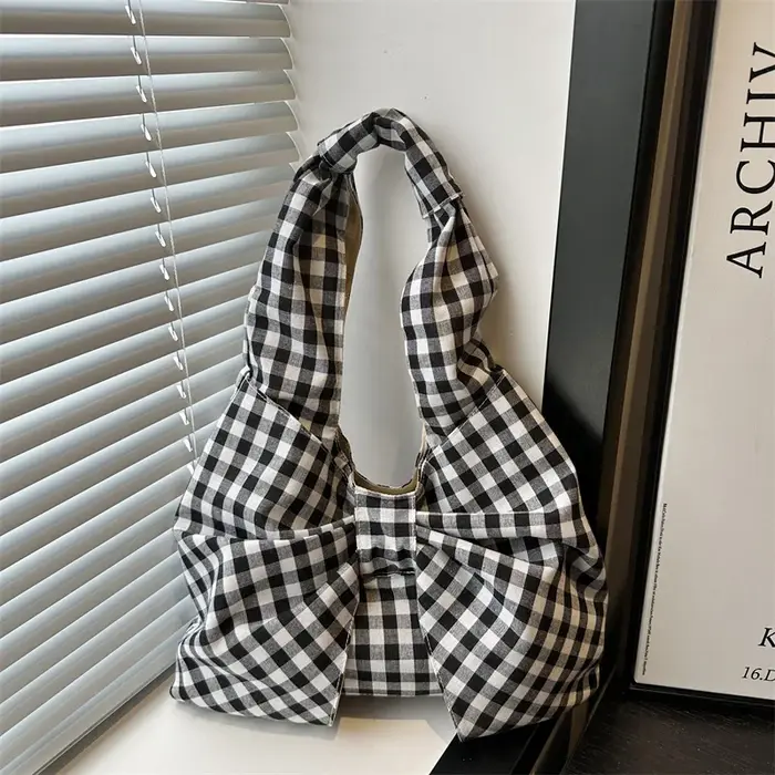 Sac à dos rétro à carreaux Hanfeng