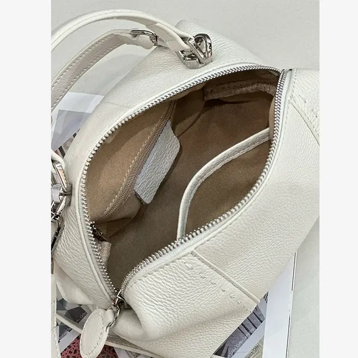 Sac Boston Mini en Cuir de Vachette Véritable pour Femme