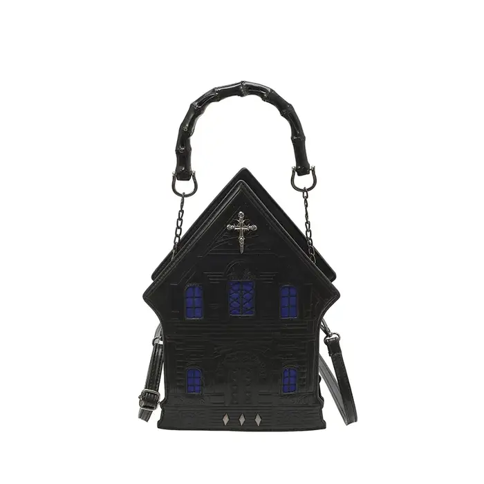 Nouveau sac latéral créatif tridimensionnel en forme de maison pour dames Style Punk sacs à bandouli