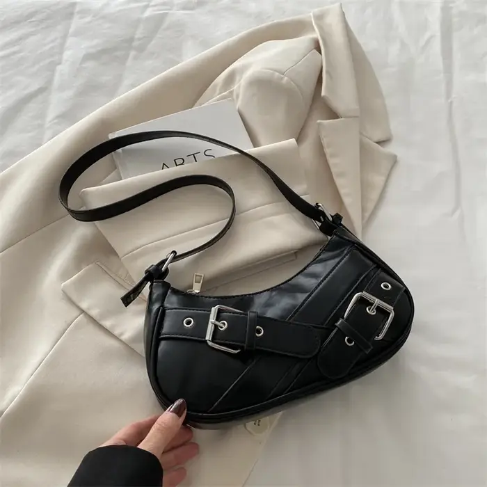 Sac à main pochette de haute qualité, sac sous le bras tendance, sac vintage en cuir PU, petit sac b