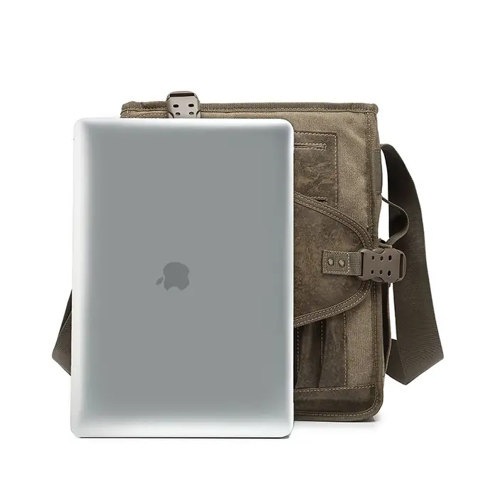 Sac à main en toile avec fermeture éclair pour homme
