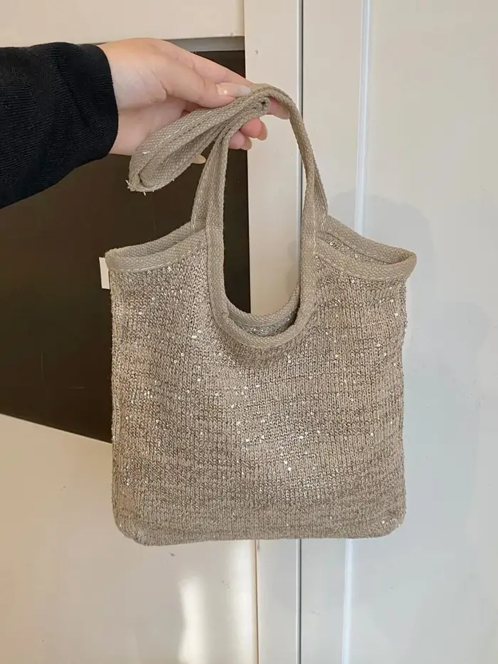 Sac à bandoulière en sequins et strass