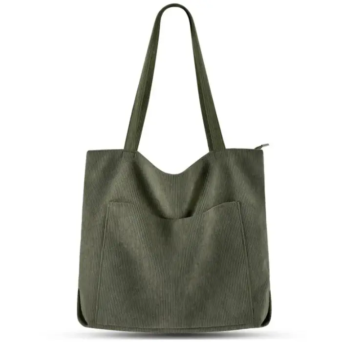 Sac fourre-tout en velours côtelé pour femme
