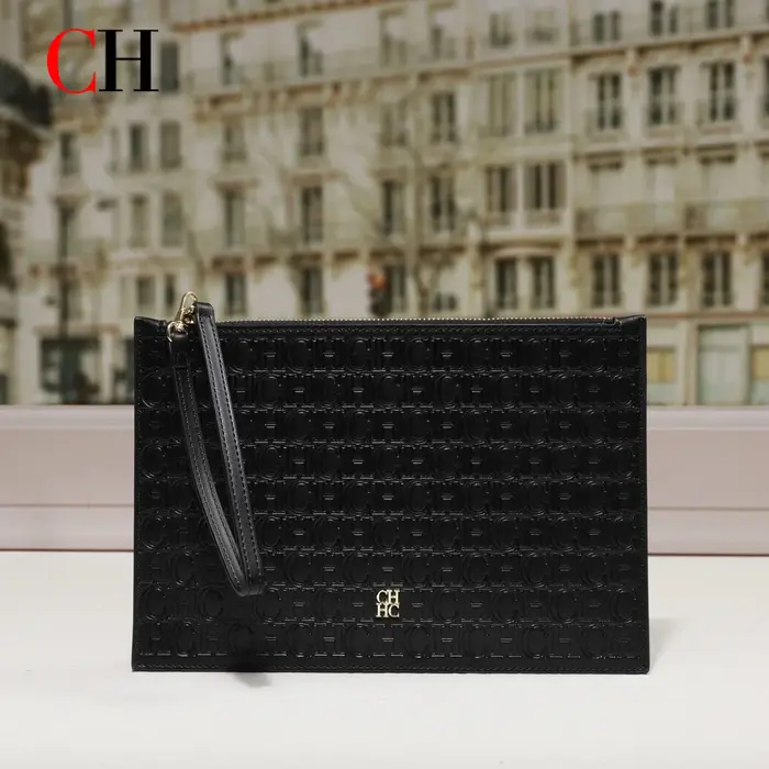 Pochette CH pour femme en cuir PU gaufré monogramme