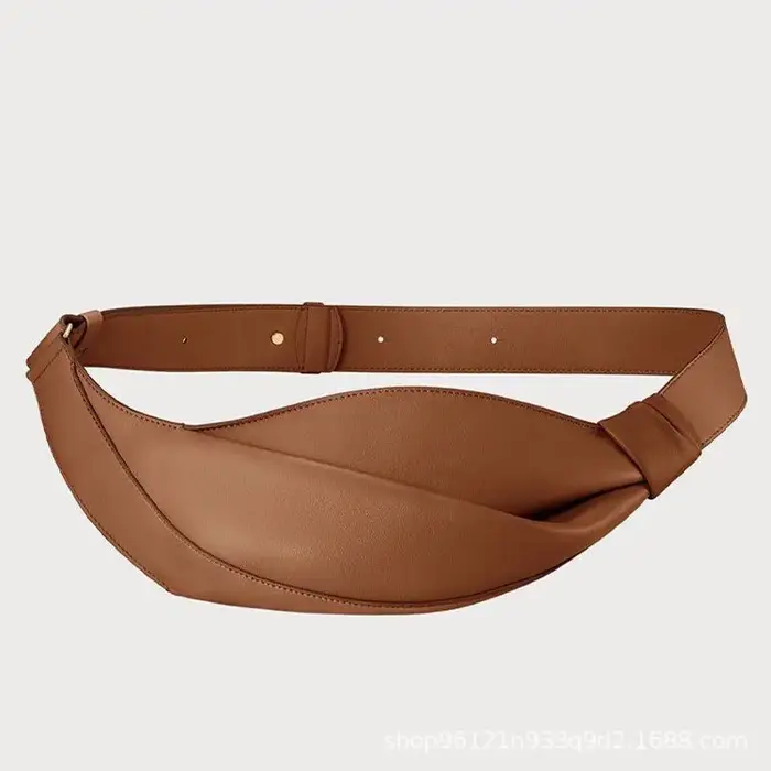 Sac à bandoulière grande capacité pour femme French Polenf, sac banane tendance en cuir pour les voy