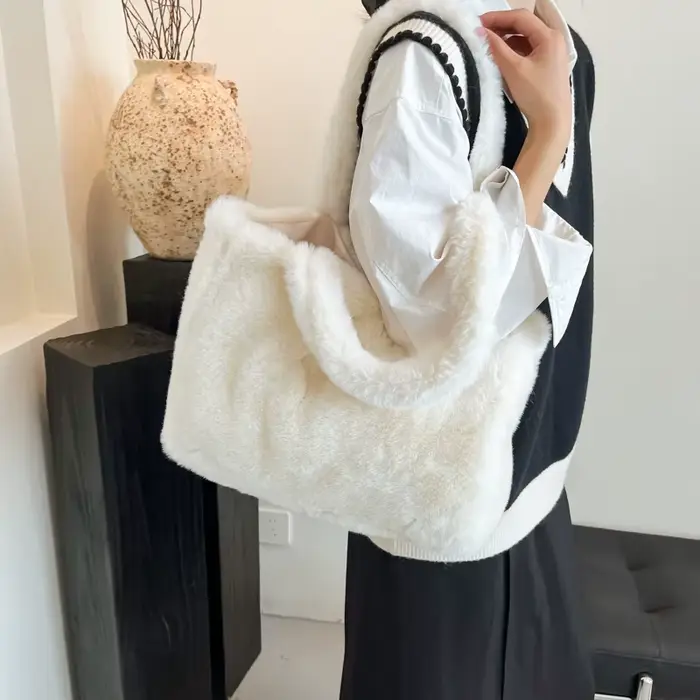 Velours couleur unie moraillon concis fourre-tout décontracté 2025 hiver doux Simple sacs de haute qualité Durable