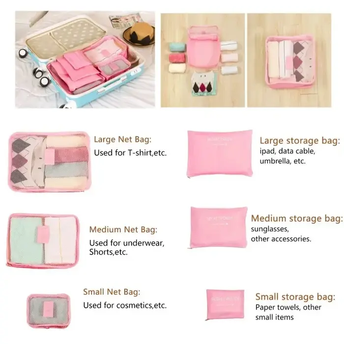 Organisateur de voyage sacs de rangement valises de voyage portables organisateur sac de voyage pour femmes organisateur de bagages vêtements chaussures sac