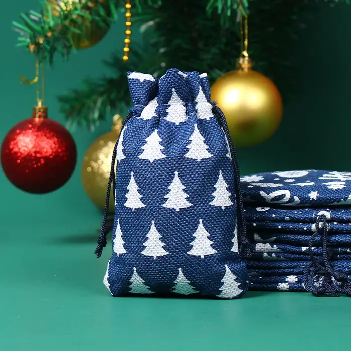 Sacs de noël en Jute 10 pièces/lot