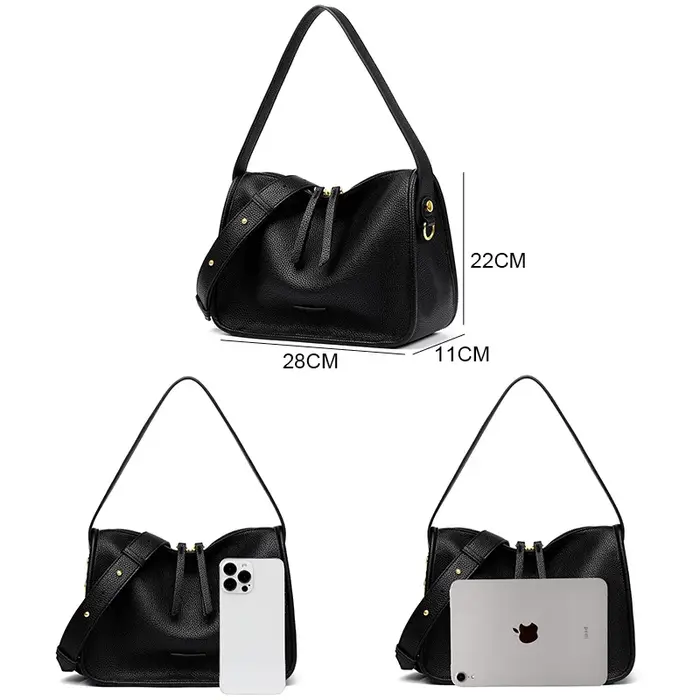Sac à main de luxe en cuir souple pour femmes, fourre-tout, nouvelle marque, sac à bandoulière en cu