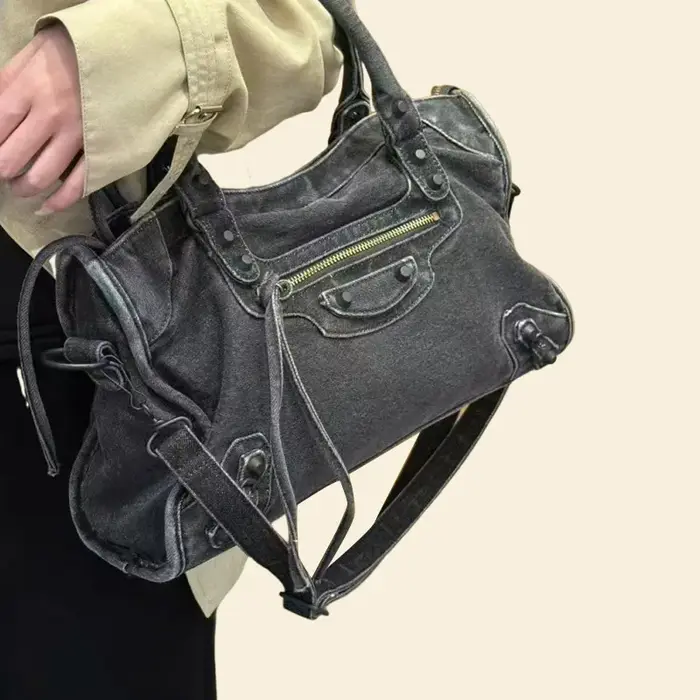 Le City 2026 Nouveau Sac à bandoulière souple en denim délavé