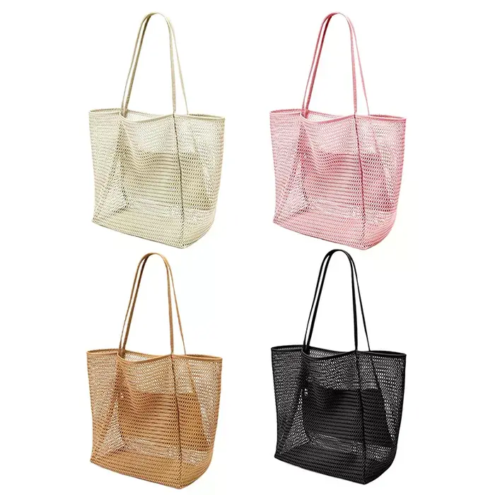 Sac fourre-tout d'été en maille respirante pour femme, sac à bandoulière léger