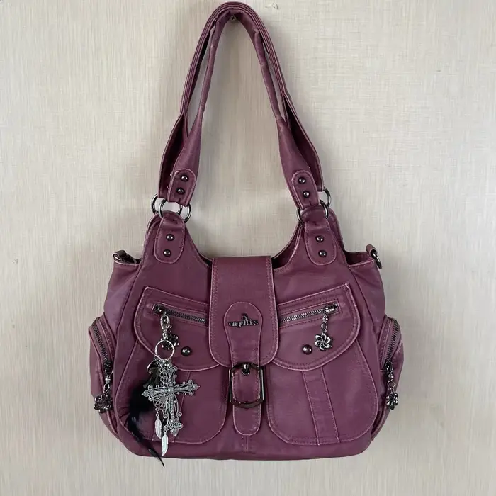 Sac à main Angel Kiss pour femme, grand sac à bandoulière, sacoche à poignée supérieure en PU, sac v