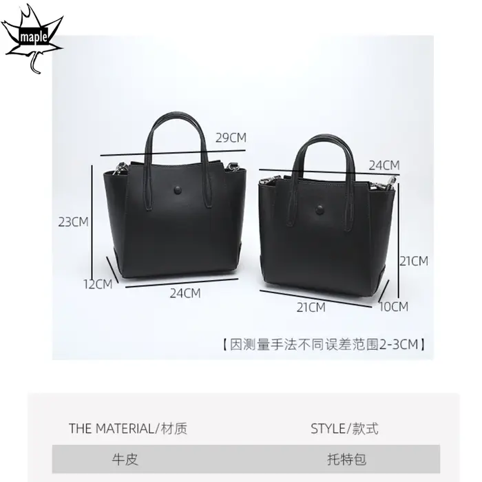 Nouvelle offre spéciale grande capacité voyage fourre-tout plaine couleur unie femmes sac à main en cuir de vachette femme sac à bandoulière 2 sangles