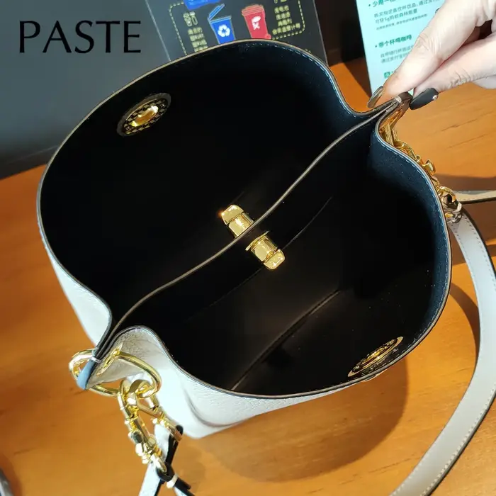 Nouveau 2026 élégant exquis seau fourre-tout en cuir de vache véritable femmes sac à main 2 poches principales