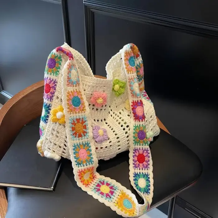 Sac à main en Crochet à fleurs
