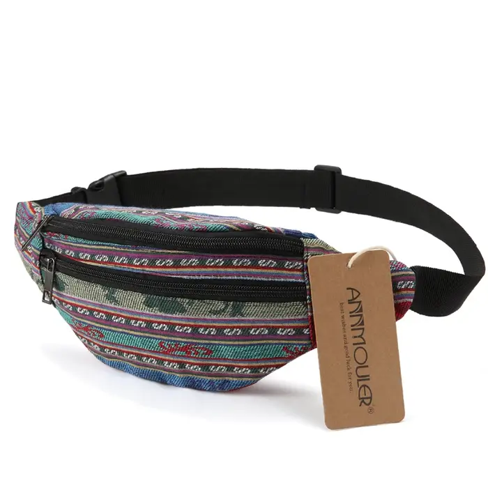 Annmouler nouvelles femmes Fanny Pack 8 couleurs tissu taille Packs Style bohème