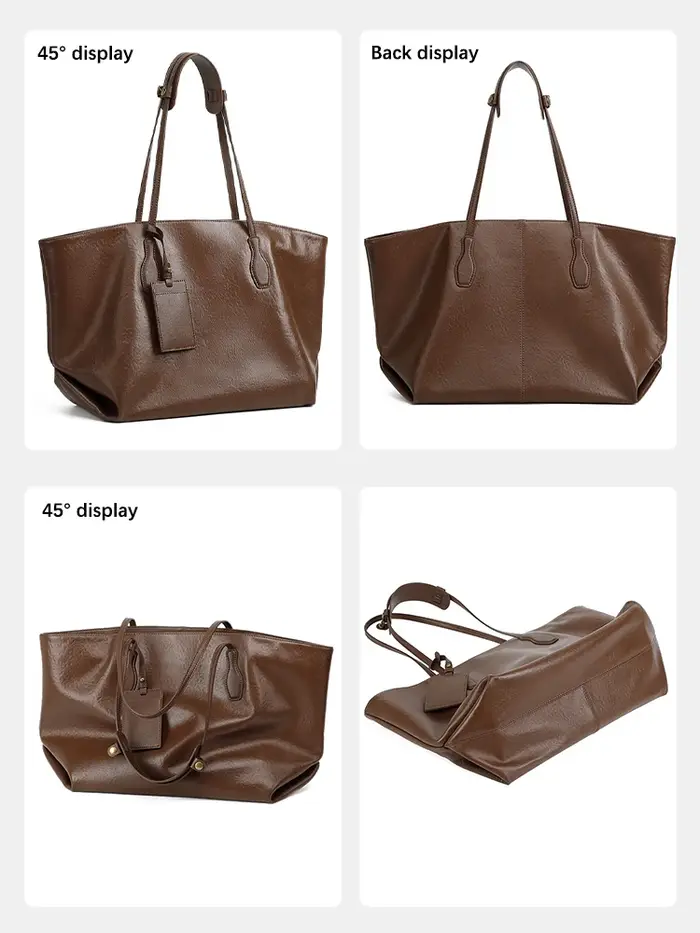 Zency – sac à main rétro pour femmes, 100% cuir véritable, sac à bandoulière pour dames, fourre-tout