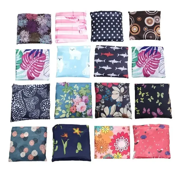 Grand sac de courses pliable à motif de fleur de chat pour femmes