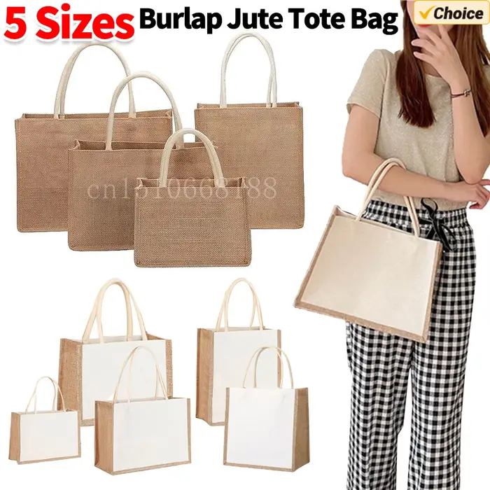 Sac de courses fourre-tout en toile de Jute