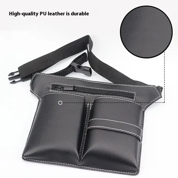 1PC coiffeur ciseaux sac Salon barbier PU cuir taille pochette avec ceinture
