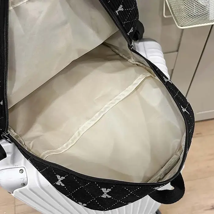 Sac à dos en velours côtelé avec nœud