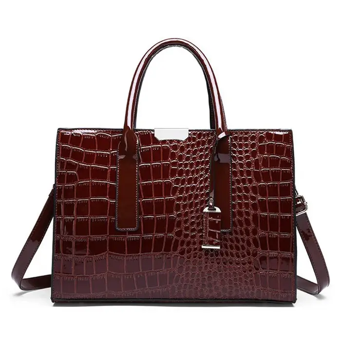 Sacs à main de luxe Alligator Designer PU cuir verni sac à bandoulière pour femmes fourre-tout rétro