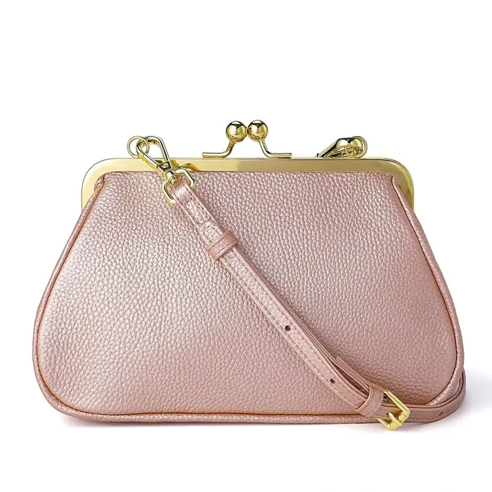Pochette multifonctionnelle en cuir véritable pour femmes