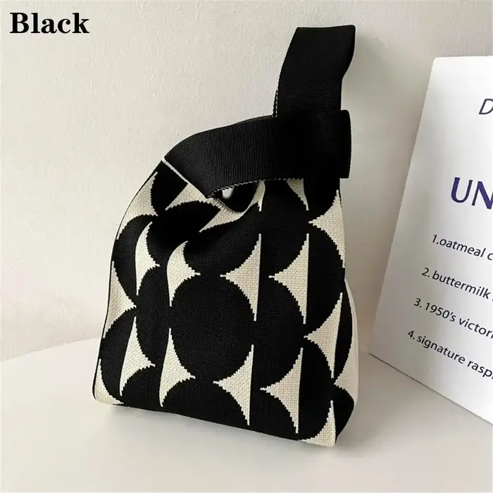 Mini sac à main en tricot pour filles et femmes, fourre-tout fait main réutilisable, sac à main en t