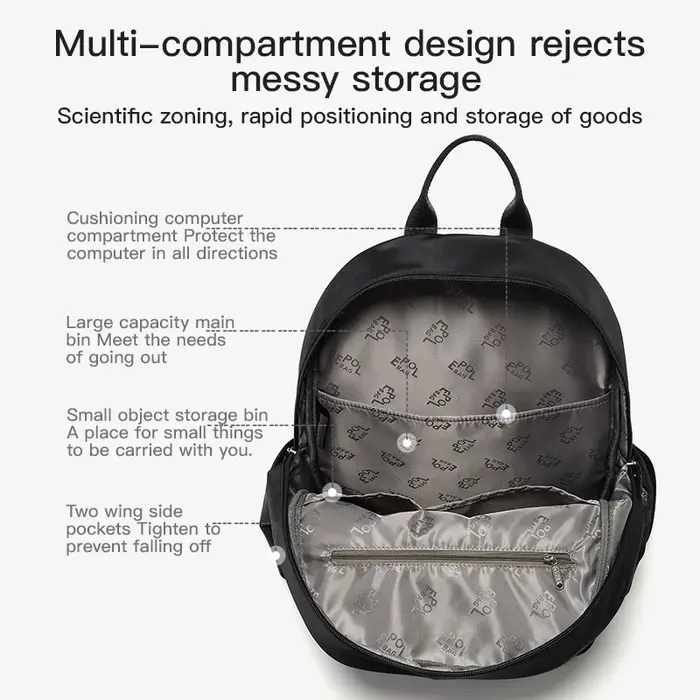 Fouvor avion cabine sac à dos sangles réglables grande capacité école sacs à dos ordinateur étanche décontracté