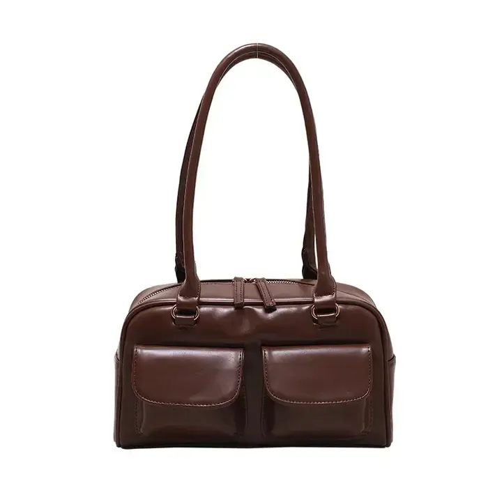 Rétro rouge femmes sacoche Hobo sac en cuir verni Multi poche luxe concepteur sac à main femme épaul