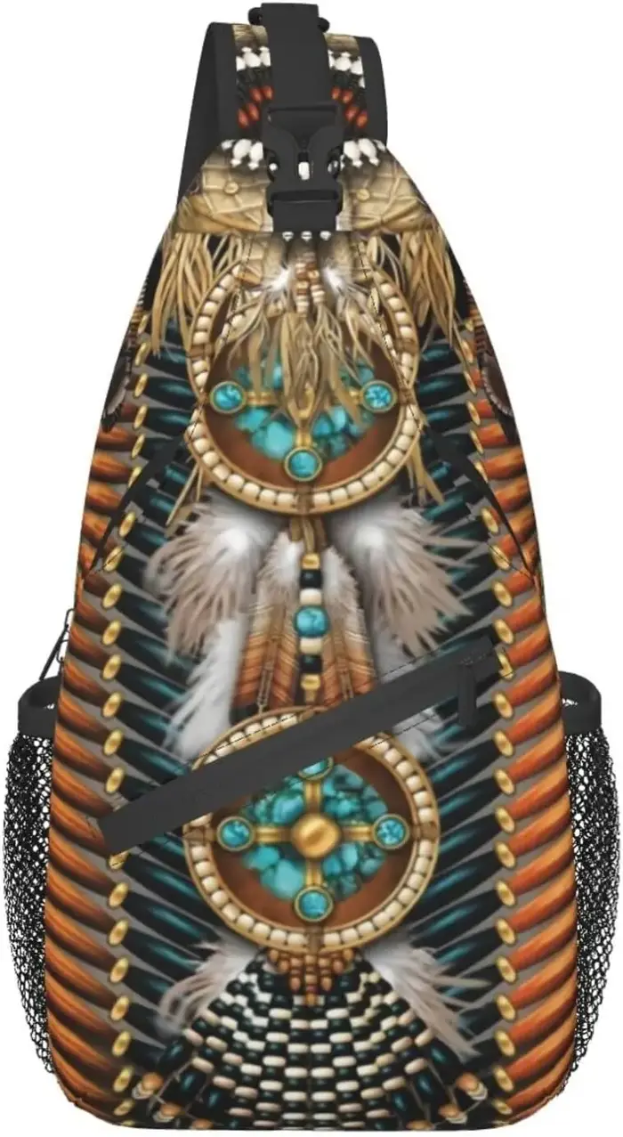 Sac à dos indien à bandoulière, sac à dos à bandoulière décontracté, sac à dos de poitrine pour homm