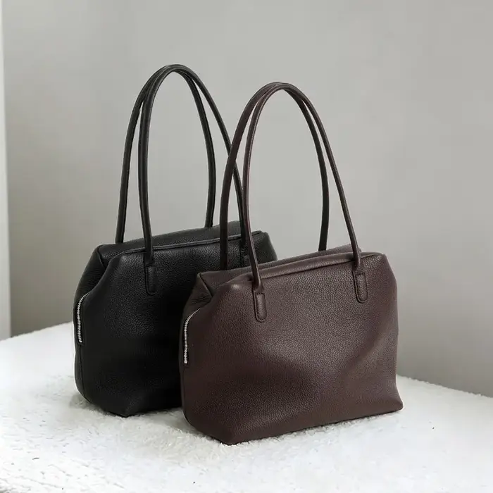 Sac à main pour femme, élégant, vintage, de luxe, en cuir véritable, grande capacité, sac à main pour le travail, le bureau, logo gratuit