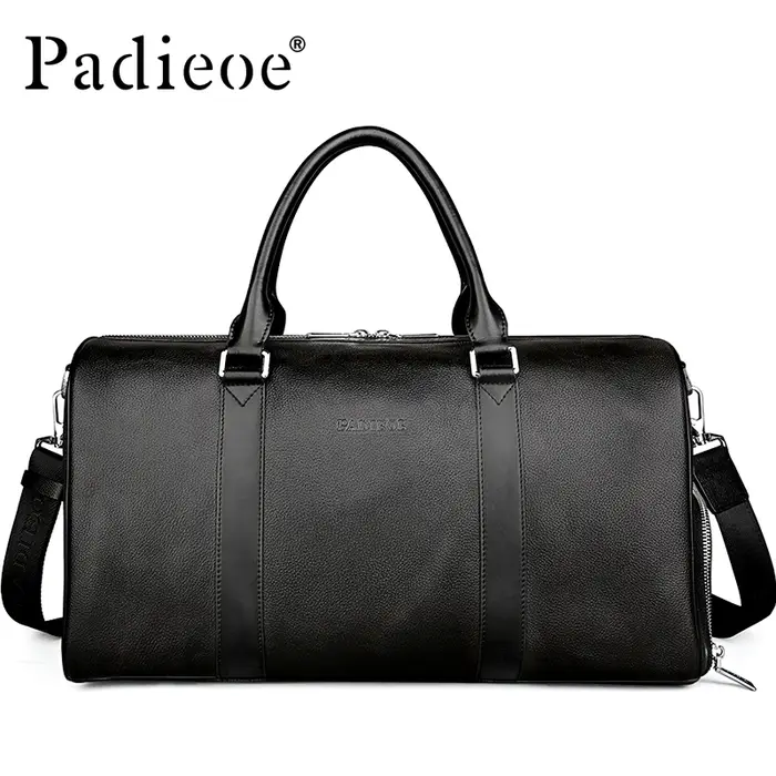 Sac de voyage en cuir de vachette de première qualité - sac à bagages d'affaires élégant en cuir vér