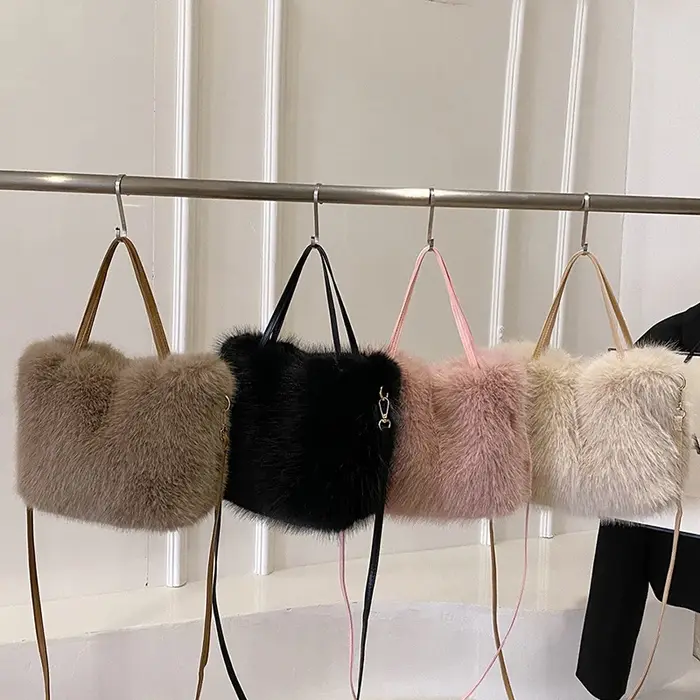 Sac fourre-tout en fausse fourrure pour femmes