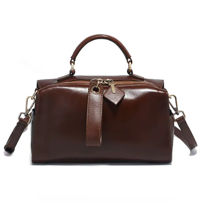Sac à bandoulière en cuir ciré Zency pour femmes