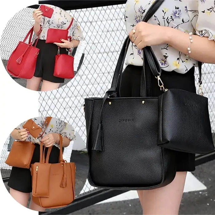 Ensemble de sacs à bandoulière en cuir PU pour femmes